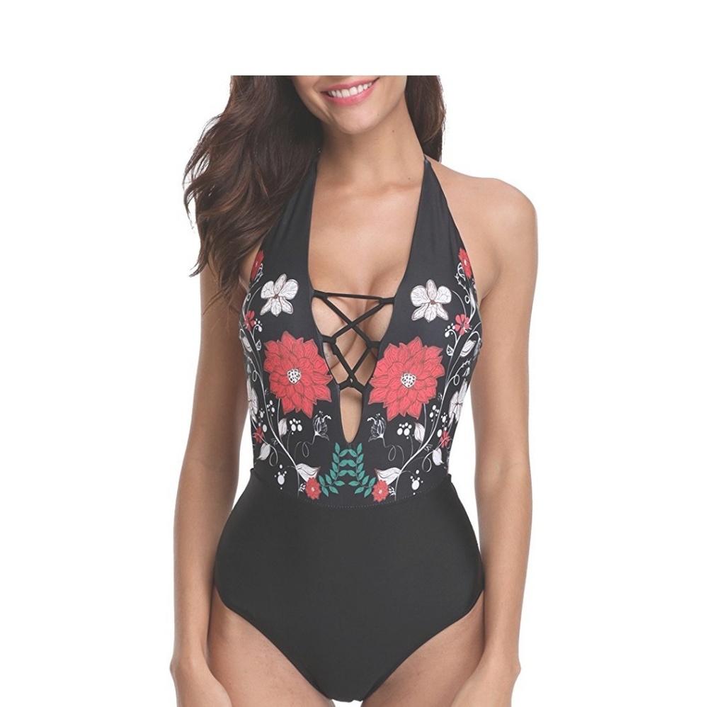 Black Floral Monokini - Picture 7 of 8